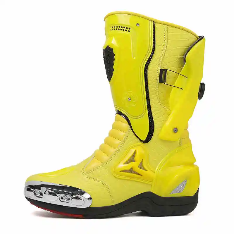 36-47 Leather Motorcycle Boots Men Anti-slip Motorcyclist Shoes Adventure Touring Motocross Bike Boots Motorcycle Accessories