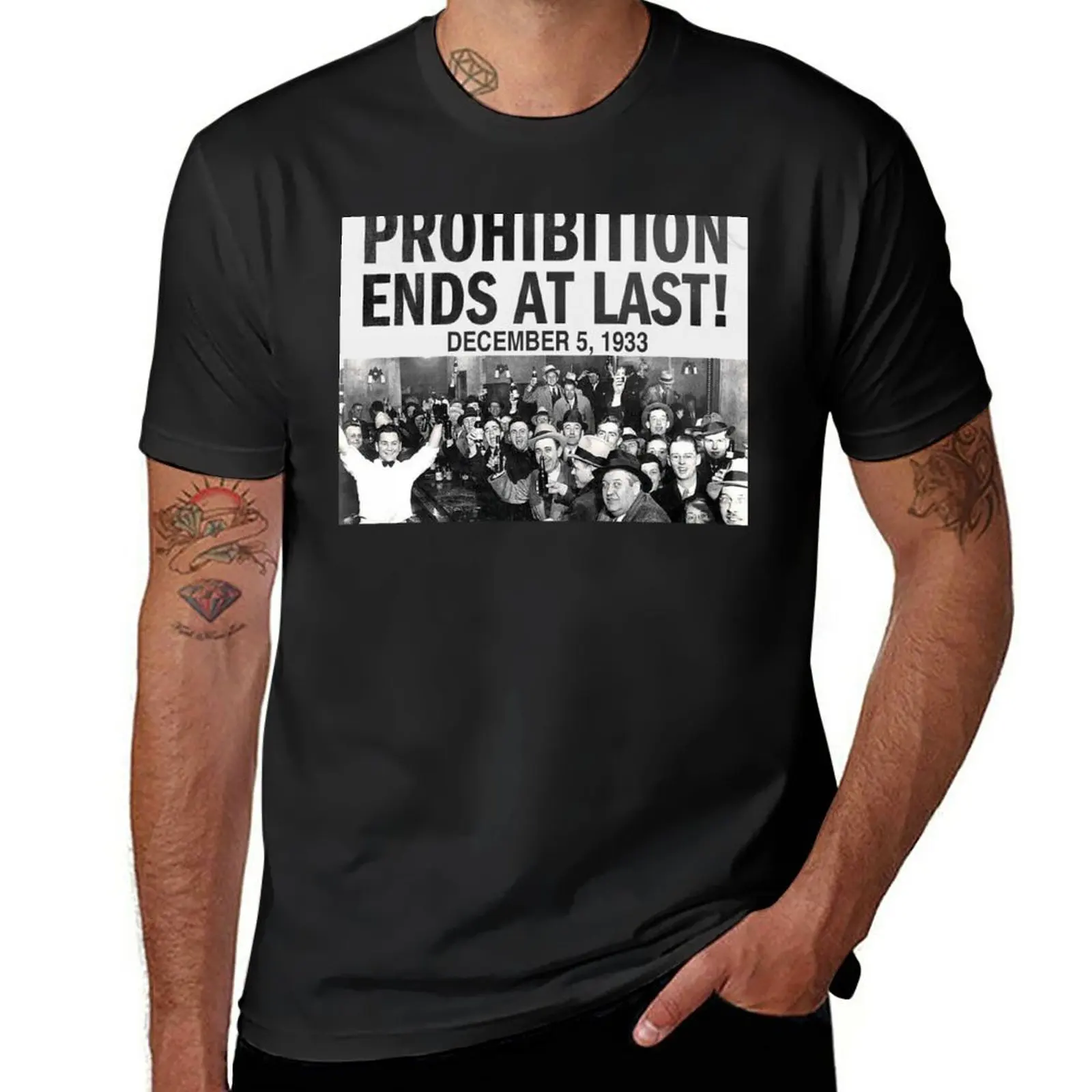 

Funny Roaring Twenties No Prohibition Roaring 20s Gift Prohibition Ends T-Shirt summer tops korean fashion mens white t shirts