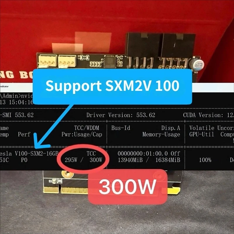 V100 P와 같은 고전력 컴퓨팅 카드용 다중 레이어 PCB SXM2 어댑터