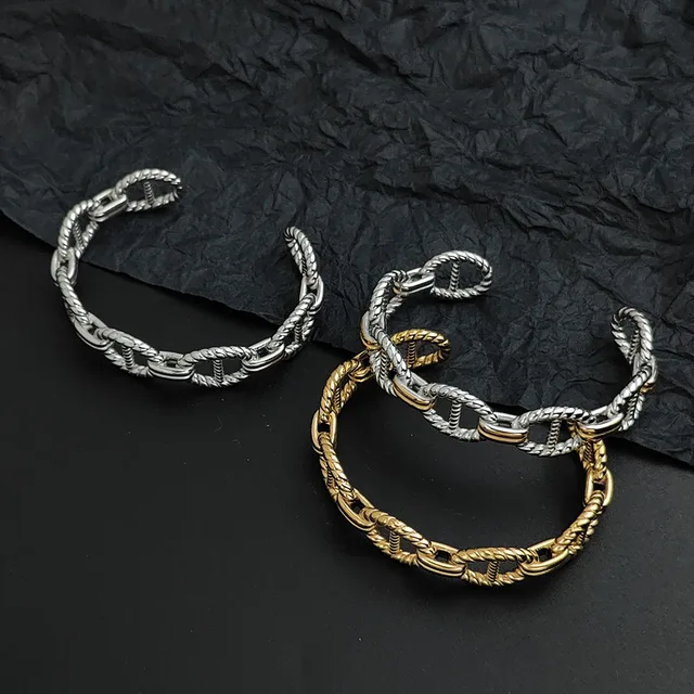 Bracelet créatif en acier inoxydable plaqué or pour femmes, étanche et antirouille, bracelet de couple