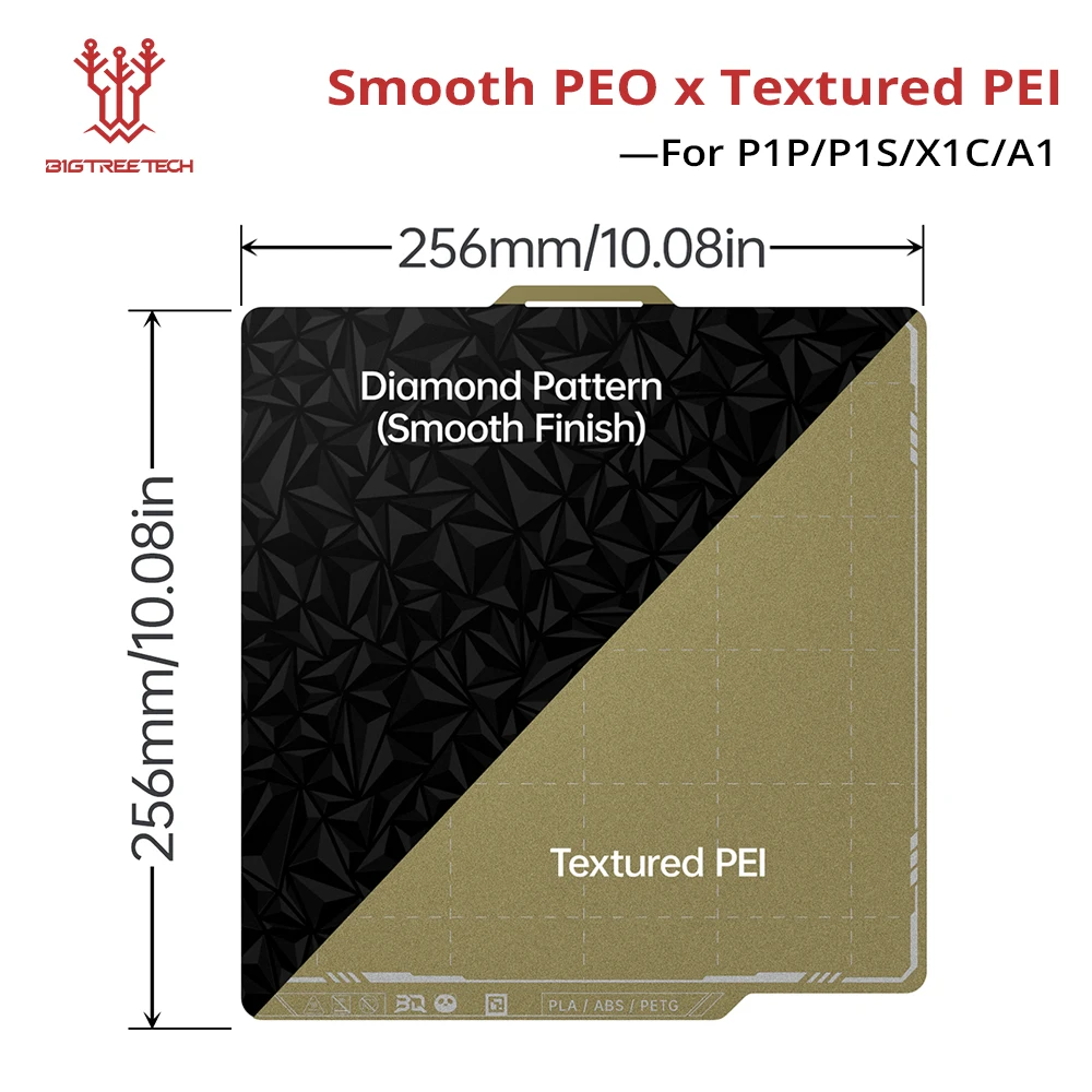 BIGTREETECH Double-Sided PEI PEO 3D Printer Build Plate – 256mm x 180mm