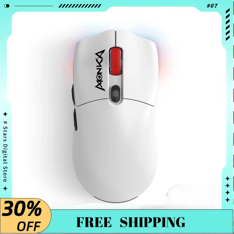 

Moka G995w Wireless Mouse Bluetooth Three-mode 2.4 Wired Gaming Mouse RGB Paw3395 58g Lightweight Office E-sports Gaming Mouse