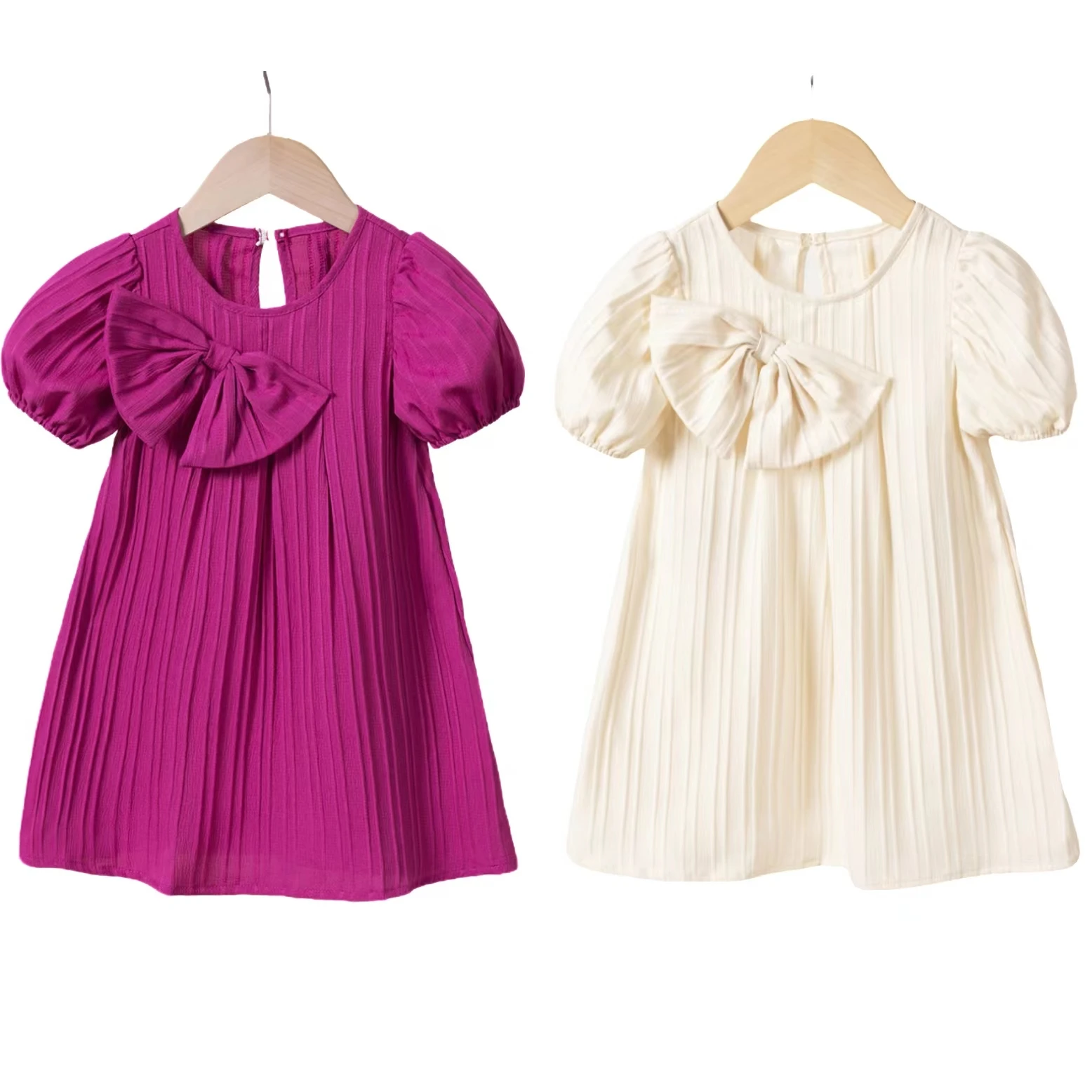 2024 Cute Princess Style Summer Girl Dress with Large Bow Elegant and ...