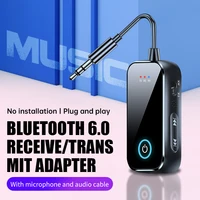 Bluetooth 6.0 Car Audio Receiver Transmitter 3.5mm AUX Hi-Fi Stereo Music Airplane Wireless Audio Adapter with HD Mic for PC TV - Image 3