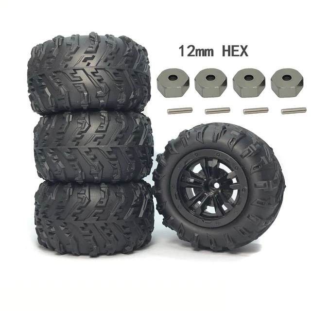 2 Pieces RC Wheels Tires Replacements for HBX 16889 Trucks RC - AliExpress