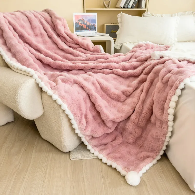 

Coral Velvet blanket Autumn Winter Warm Sleeping Blanket Soft Flannel Fleece Blankets for Bed Cozy Thickened Warmth Blanket