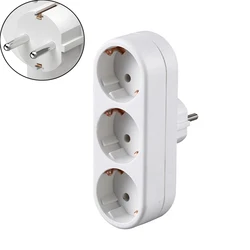 European Schuko Socket Adapter with Switch - 2 - Way/3 - Way Wall Extension, 16A Type E - German Type Not Fra (3way EU1)