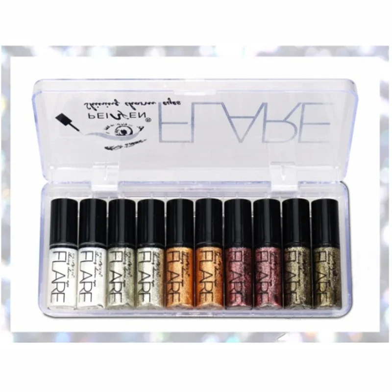 Professional Shiny Liquid Glitter Eyeliner for Women Pigment Silver Rose Gold Color Cosmetics Makeup