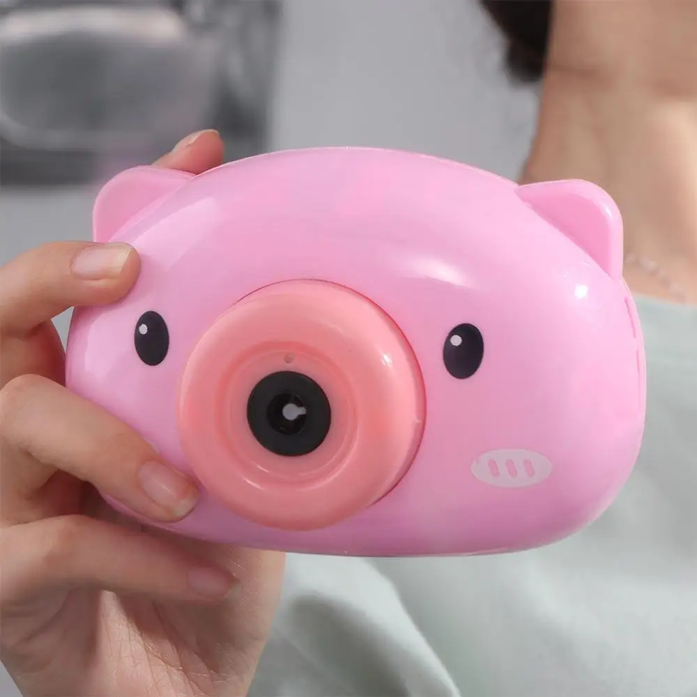 Funny Durable Chilren Bubble Machine Cartoon Automatic Soap Bubble Maker Pig Camera Shape Cartoon Bubble Blower Outdoor