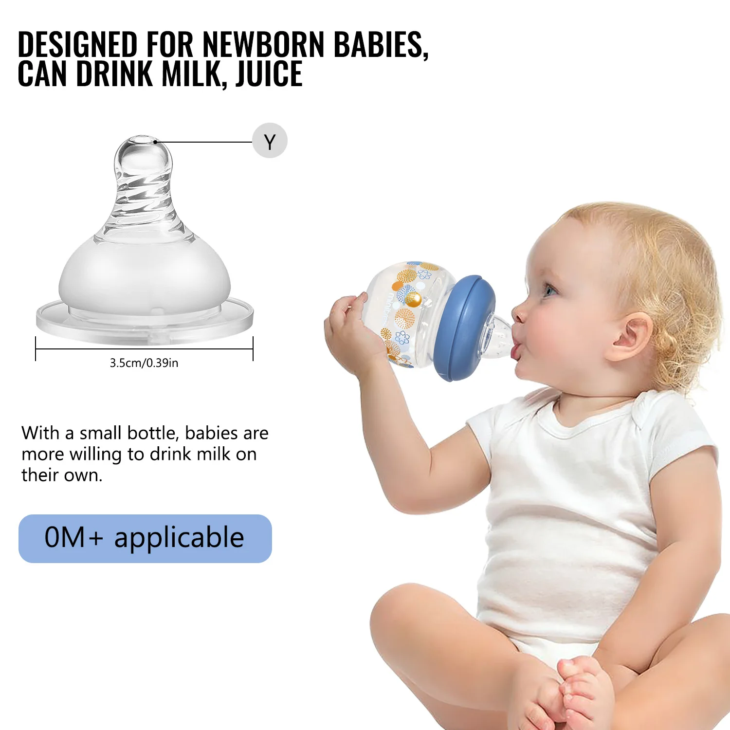 0-6 months newborn baby mini bottle, 60ml creative small windmill baby bottle, fall-proof and anti-colic PP bottle, BPA-free 4