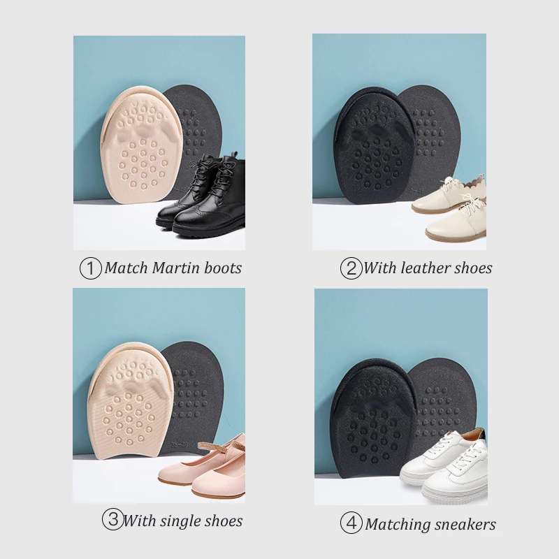 Half Insoles for Shoes Inserts Forefoot Insert Non-slip Sole Cushion Reduce Shoe Size Filler High Heels Pain Relief Shoe Pads