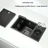 Small Size Black Hidden  Kitchen sink Single bowl Bar  Stainless Steel Balcony  Concealed  With cup washer 6