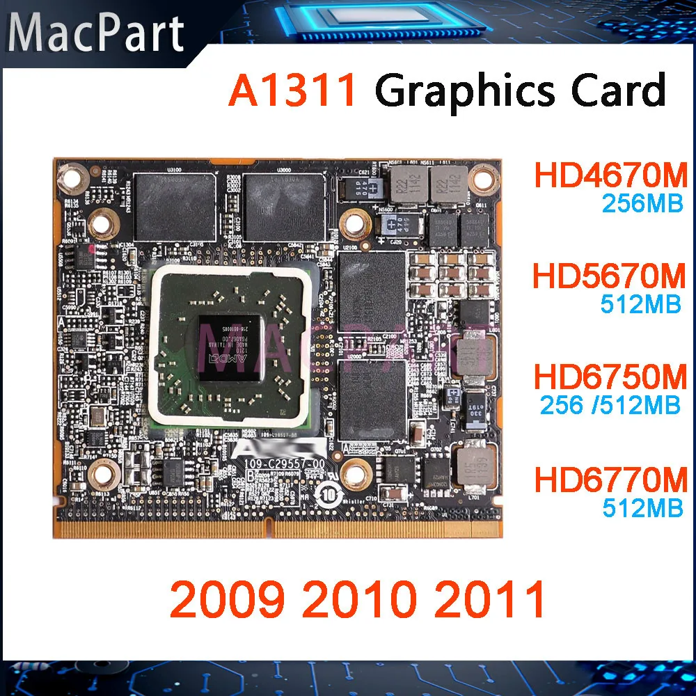 Original HD4670M HD5670M HD6750M HD6770M 256MB 512MB Video Card For Apple iMac 21.5" A1311 Graphic Card 2009 2010 2011 Years