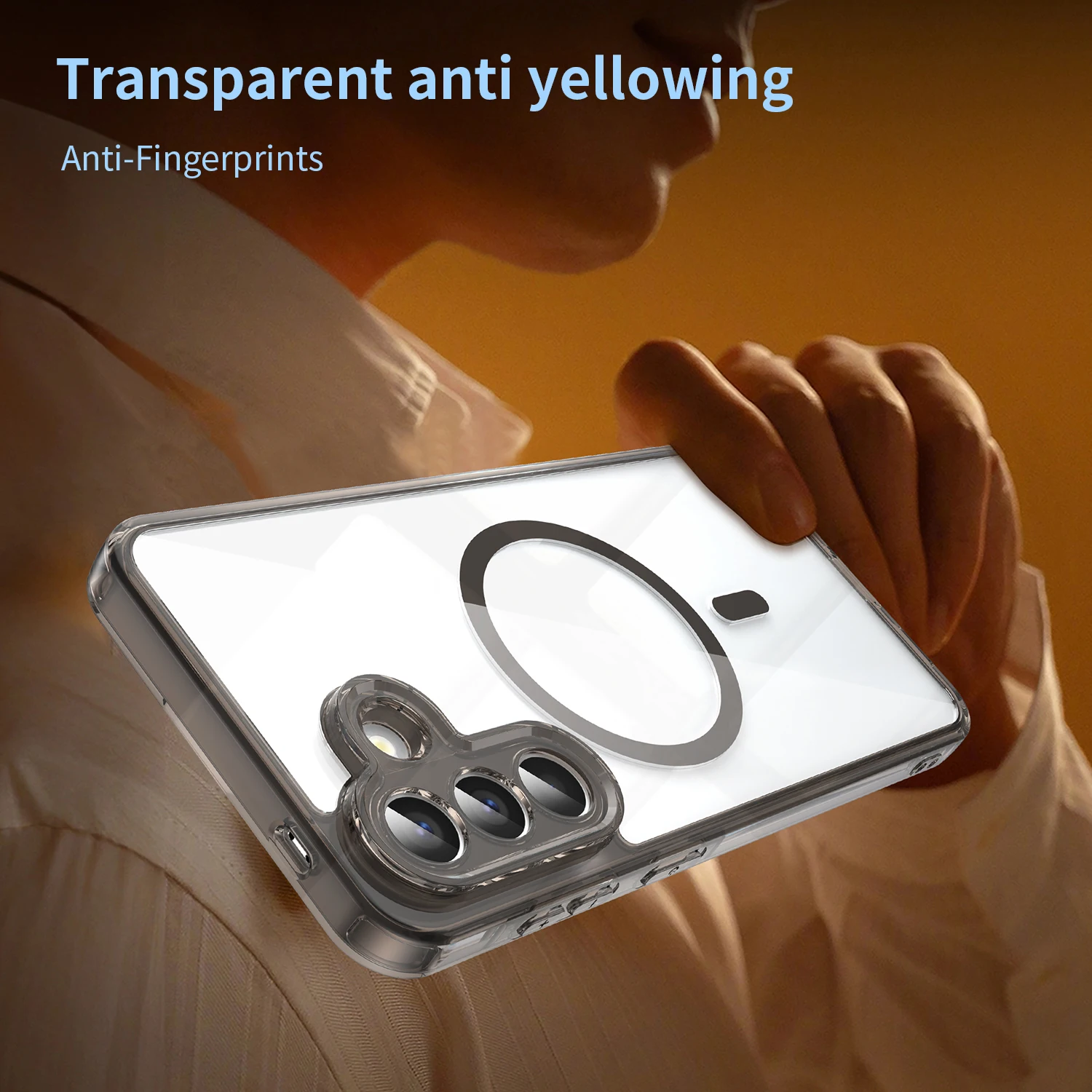 Flexible Magnetic Wireless Charging Transparent Phone Case Cover Shell s Coque