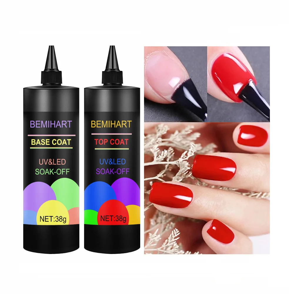 Bemihart 38g No Wipe Top Coat Removable Base Gel Clear Functional Nail