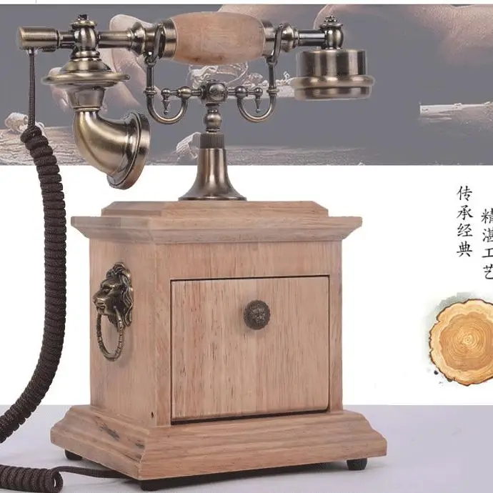 Téléphone antique en bois massif, vintage, à l'ancienne, faire pivoter la  plaque d'immatriculation, 117A