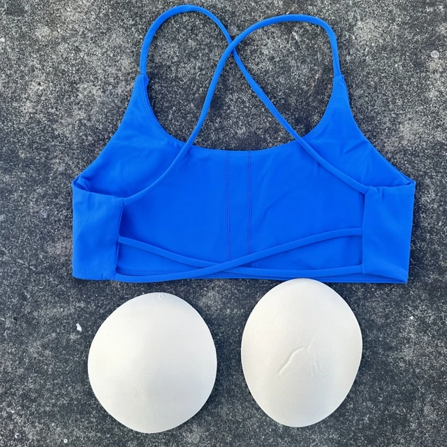 Solid Color Women Cross Back Spaghetti Strap Fitness sport Bra soft high strength Tight Top Gym Yoga Underwear With Chest Pad 6