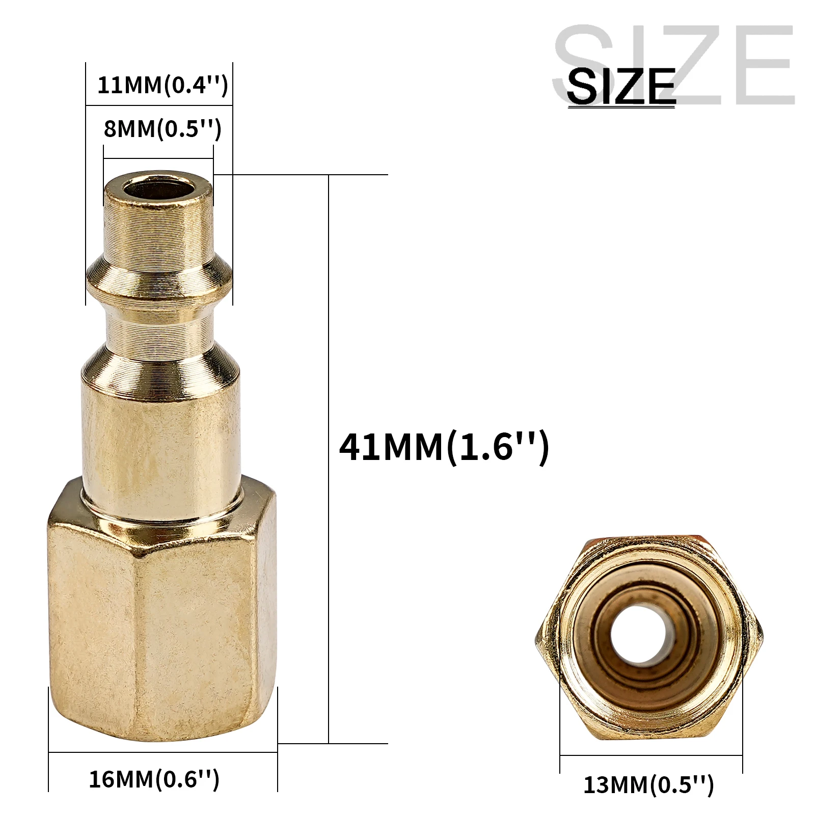 Raccordi 5 Pezzi Set Raccordi A Spinta In Ottone DOT - 5 Pezzi Per Sistemi Frenanti Aria, Pressione 250 PSI Raccordi Freni Aria