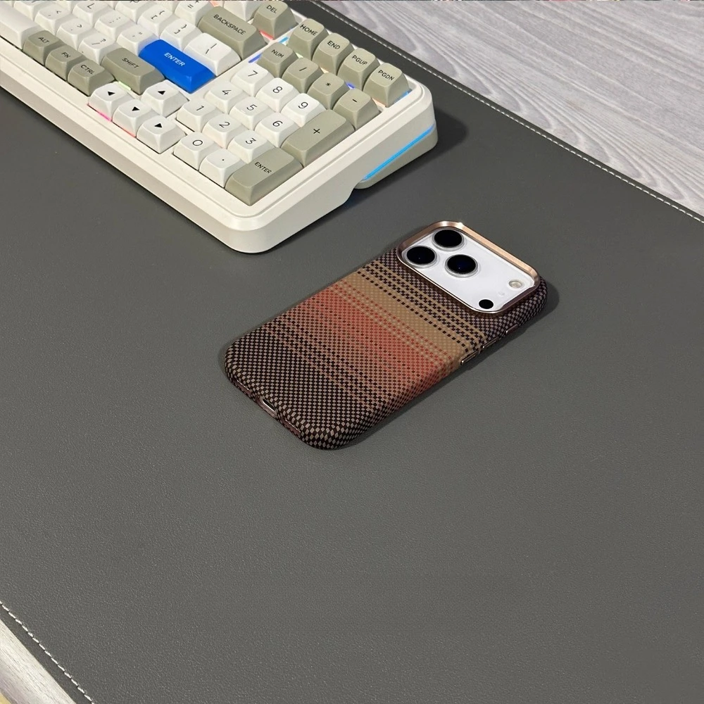 Korean Style Magnetic Carbon Fiber Texture Phone Case with Camera Lens Protection
