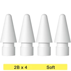 Enhanced Stylus Pen Replacement Nib - 2B Soft HB Hard Double - Layered Tip (2B x 4)