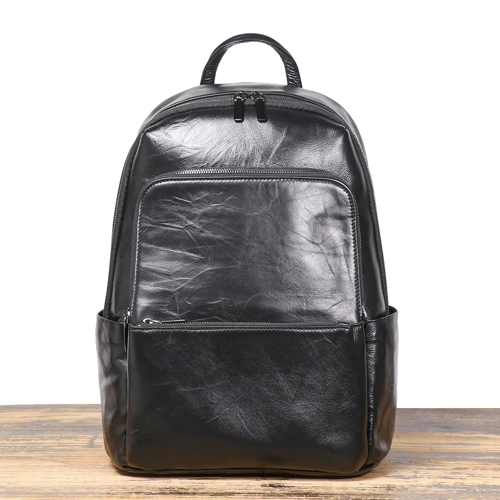 Stylish Head Layer Cowhide Backpack Casual Travel Work