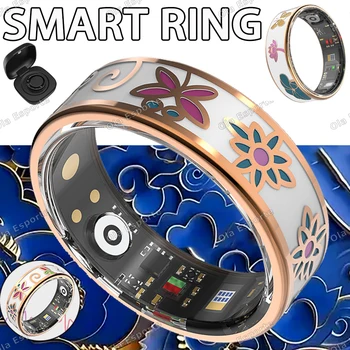 2026 New Smart Ring Color Enamels Women Female Stainless Steel Intelligent Finger Ring IP68 Waterproof Smartring Fitness Tracker 1