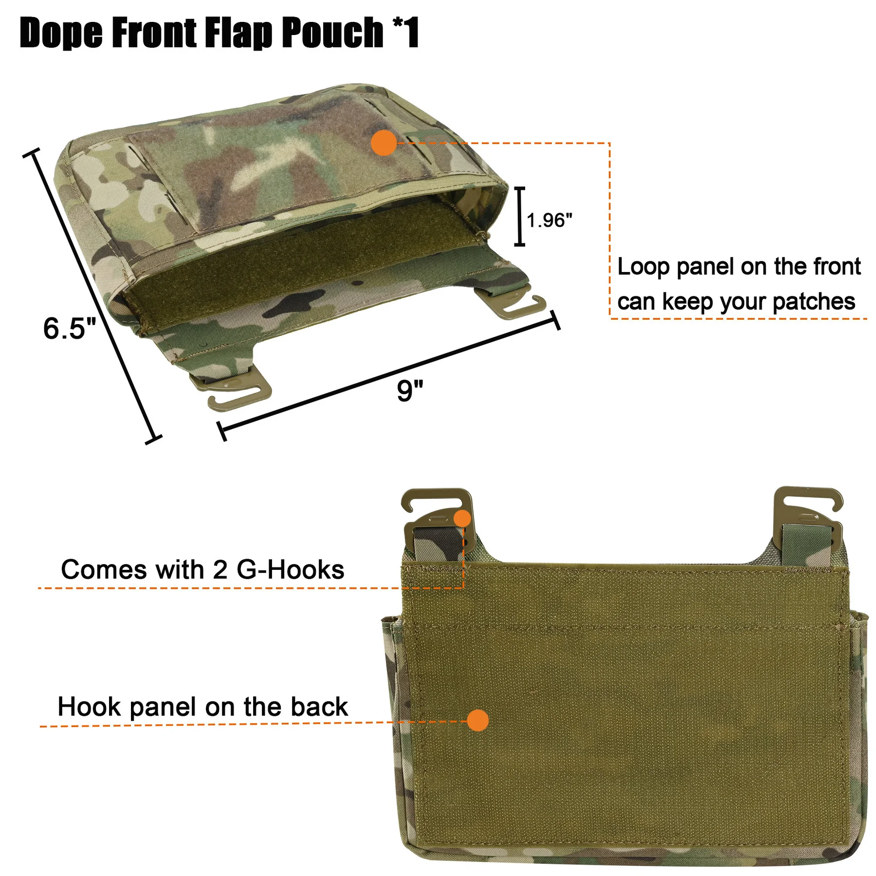 FCPC V5 DOPE Front Flap G-hook Pouch Triple Magazine Insert For 5.56 7.62 AR15 Kangaroo Bag FCSK Plate Carrier Hunting Vest 3