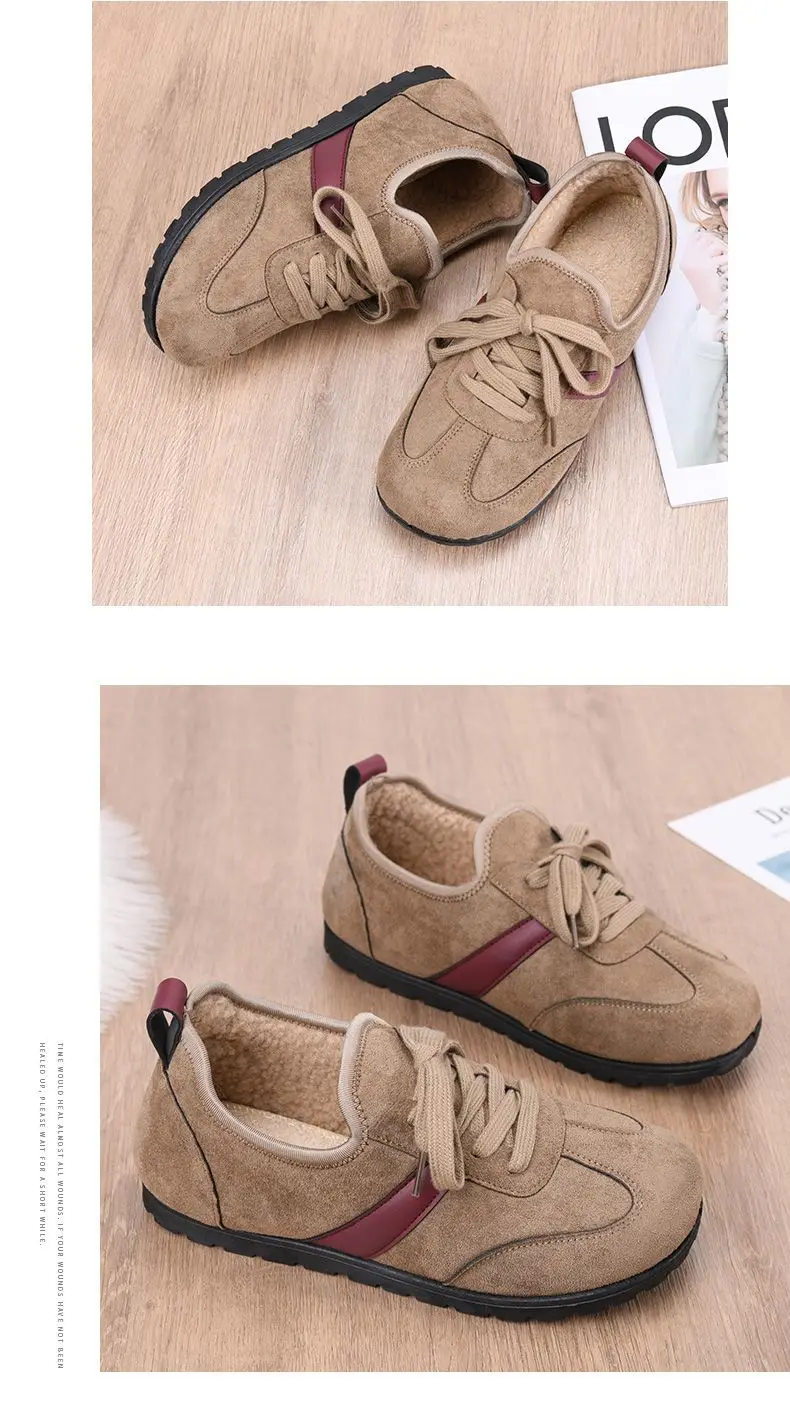 Full Wrap Fuzzy Baumwolle Hausschuhe Frau Lace Up Slip auf Stiefeletten Damen High Top Schuhe Faule Weibliche Outdoor Warme Plüsch Turnschuhe – Detail 22