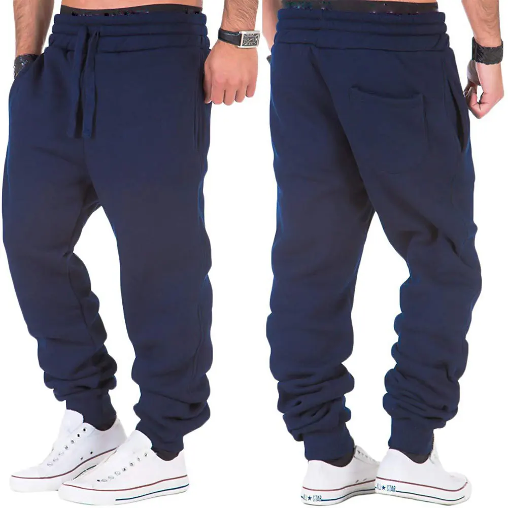 Mens Sport Pants Sweatpants Tracksuit Slim Fit Gym Workout Joggers Bodybuilding Trousers Casual Drawstring Sweatpants Plus Size images - 6