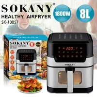 Houselin Air Fryer Oven,8L Basket Stainless Steel Air Fryer,Dishwasher-Safe Parts,Quick & Easy Meals,1800W 2