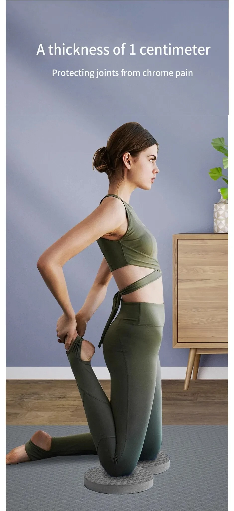 Yoga-Knieschützer, 2er-Pack, Yoga-Kniekissen, dicke Übungspolster für Knie, Ellenbogen, Handgelenk, Hände, Kopf, Schaumstoff, Pilates-Knieschoner – Detail 9