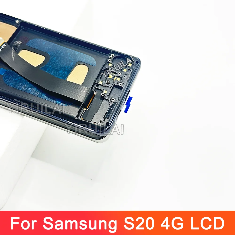 LCD Display Screen TFT Screen Touch Panel Digitizer Assembly Replacement with Frame for Samsung Galaxy S20 G981F G980 SM-G980F/DS
