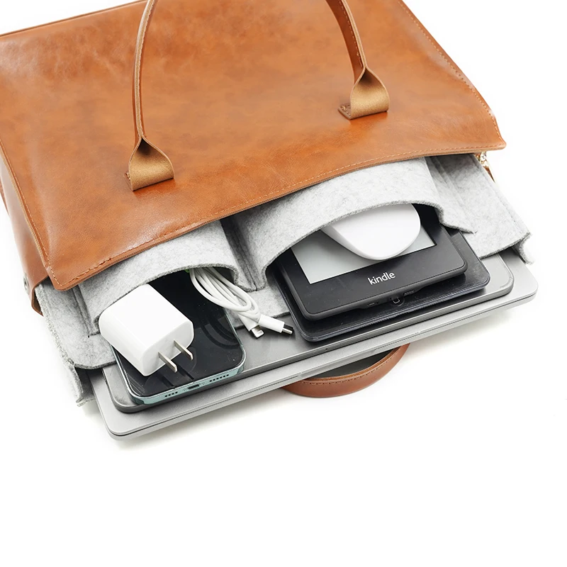 Senhoras de Couro pu Bolsa do Portátil Bolsa 13 14 15.6 16 Polegadas para Macbook Air Tablet Huawei Matebook Lenovo Thinkpad - Imagem 4