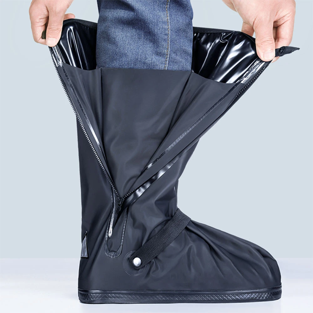 Black New Waterproof Wearresistant Hightube Motorcycle Rain Boot Covers Outdoor Travel Rain