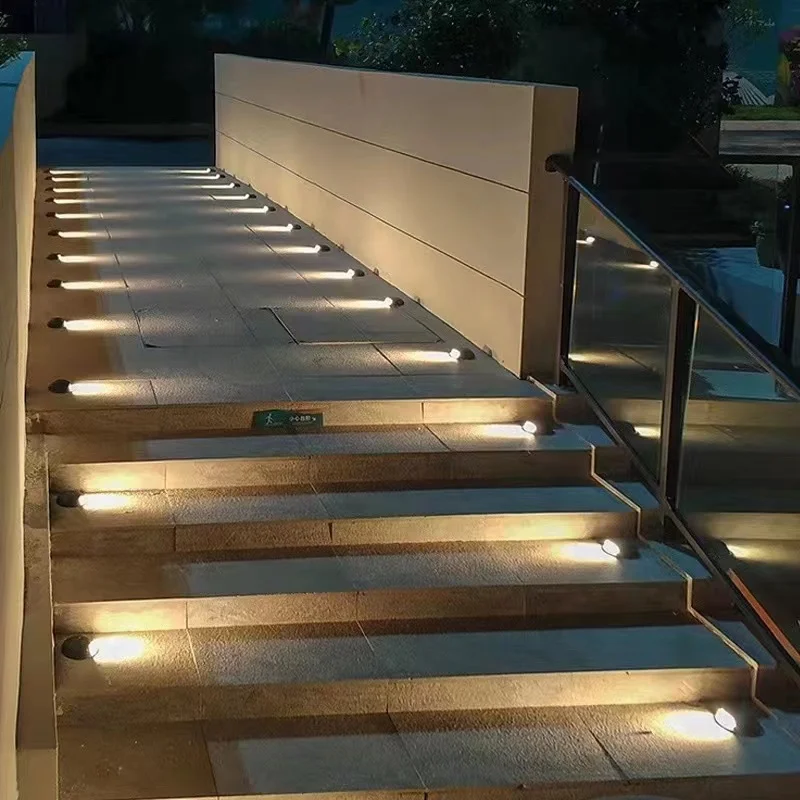 3W 6W LED DMX512 RGB Outdoor Step Light IP65 Waterproof Stairs pathway Lighting Surface Mounted Underground Lawn Lamp Deck DC24V 6