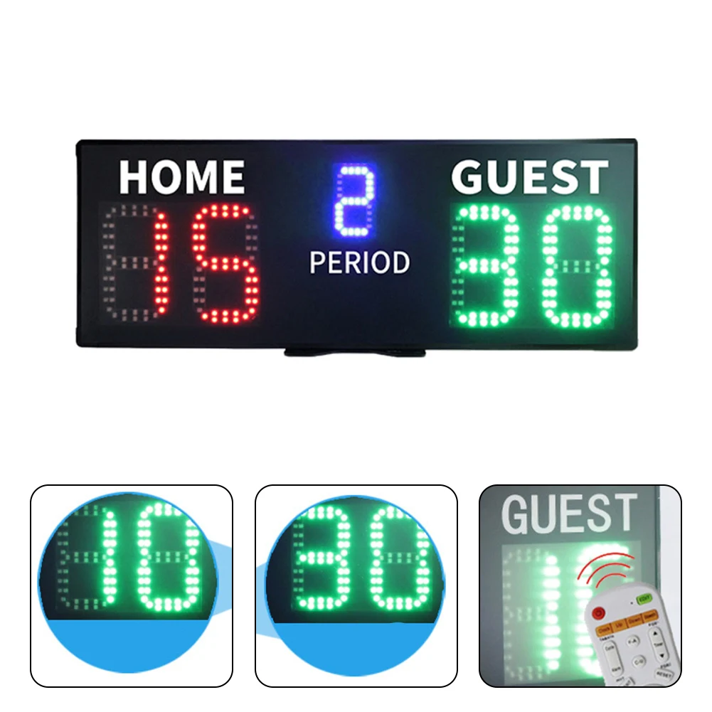 

Digital Scorer Electric Scoreboard 5-level Brightness 5v/2A Remote Control Removable For Tennis Basketball Billiard
