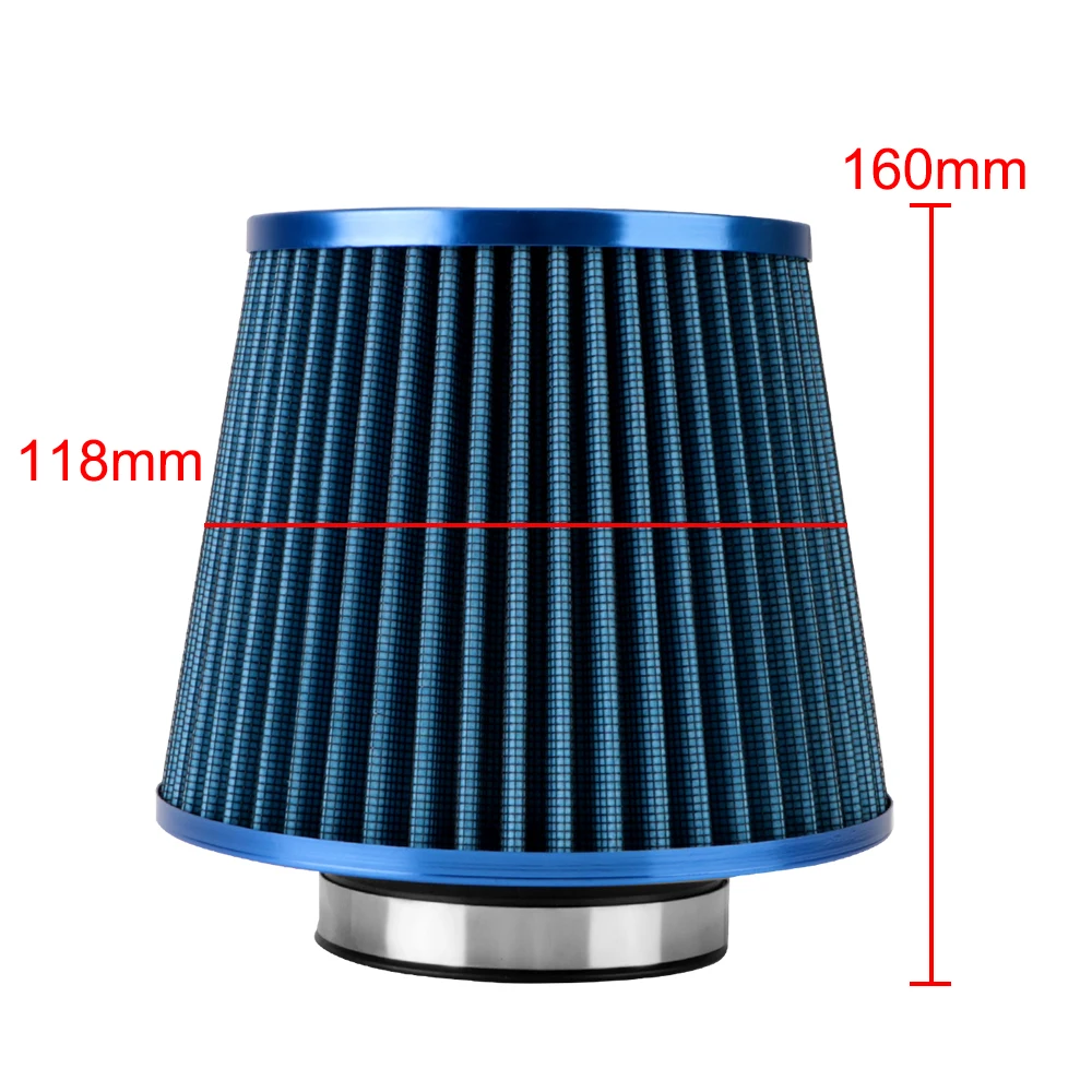 Car Air Filters Universal Car Accessories 3 Inch High Flow Sport Power Mesh Cone 76MM Cold Air Intake Filter Induction Kit air filters car filter