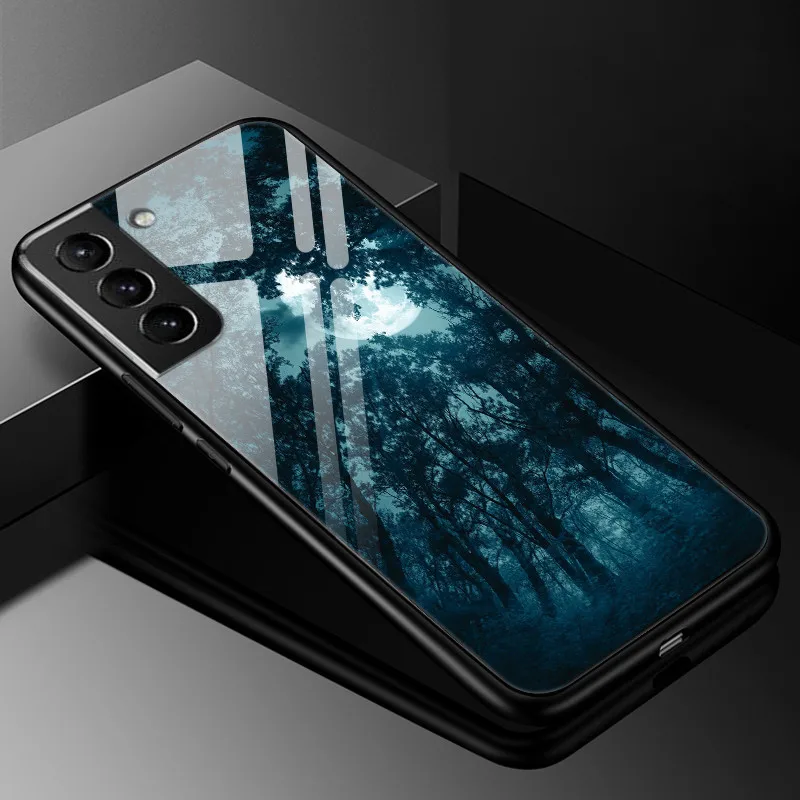 Luxury Tempered Glass Phone Case with Hard Back Bumper and Enhanced Protection