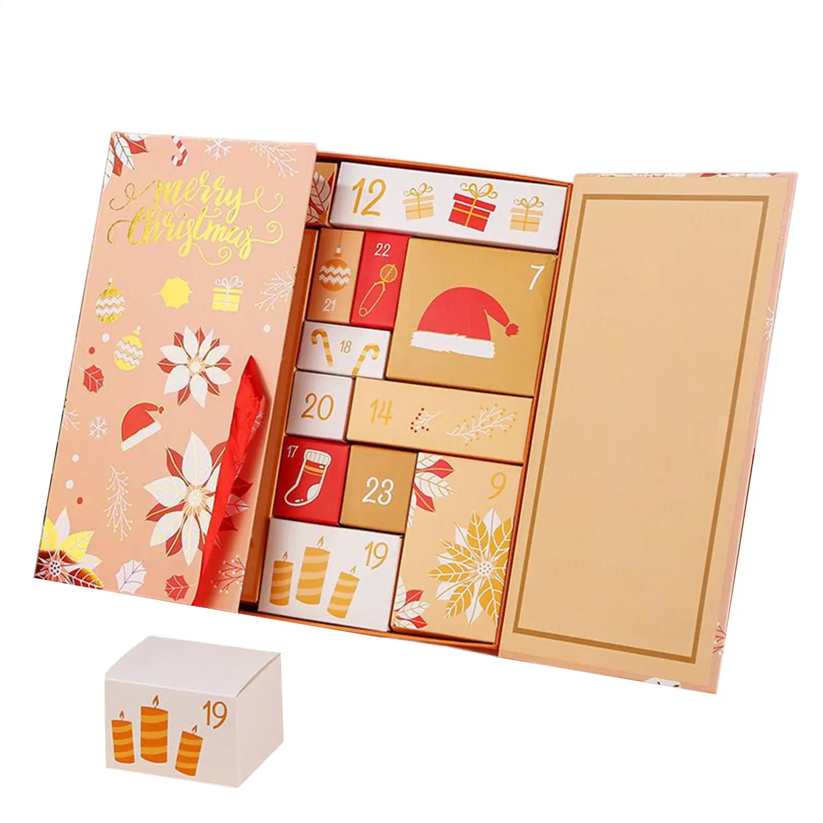 Christmas Advent Calendar Decoration 24-Day 2025 Empty Calendars Advent Box to Fill Holiday Case for Festival Birthday Kid Adult