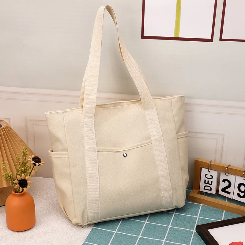 

Canvas Shoulder Bag Women's Versatile Female Shoulder Bag Large Capacity Book Student Class Commuter Handcloth Shoulder Bag