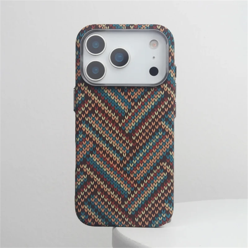 Sleek Carbon Fiber Texture Phone Case with Magsafe & Alloy Lens Cover