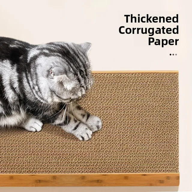 o Large Size L-aped Vertical Wear-Resistant  Scratching Board with Ball Corrugated Paper  Claw Board Pet Supplies