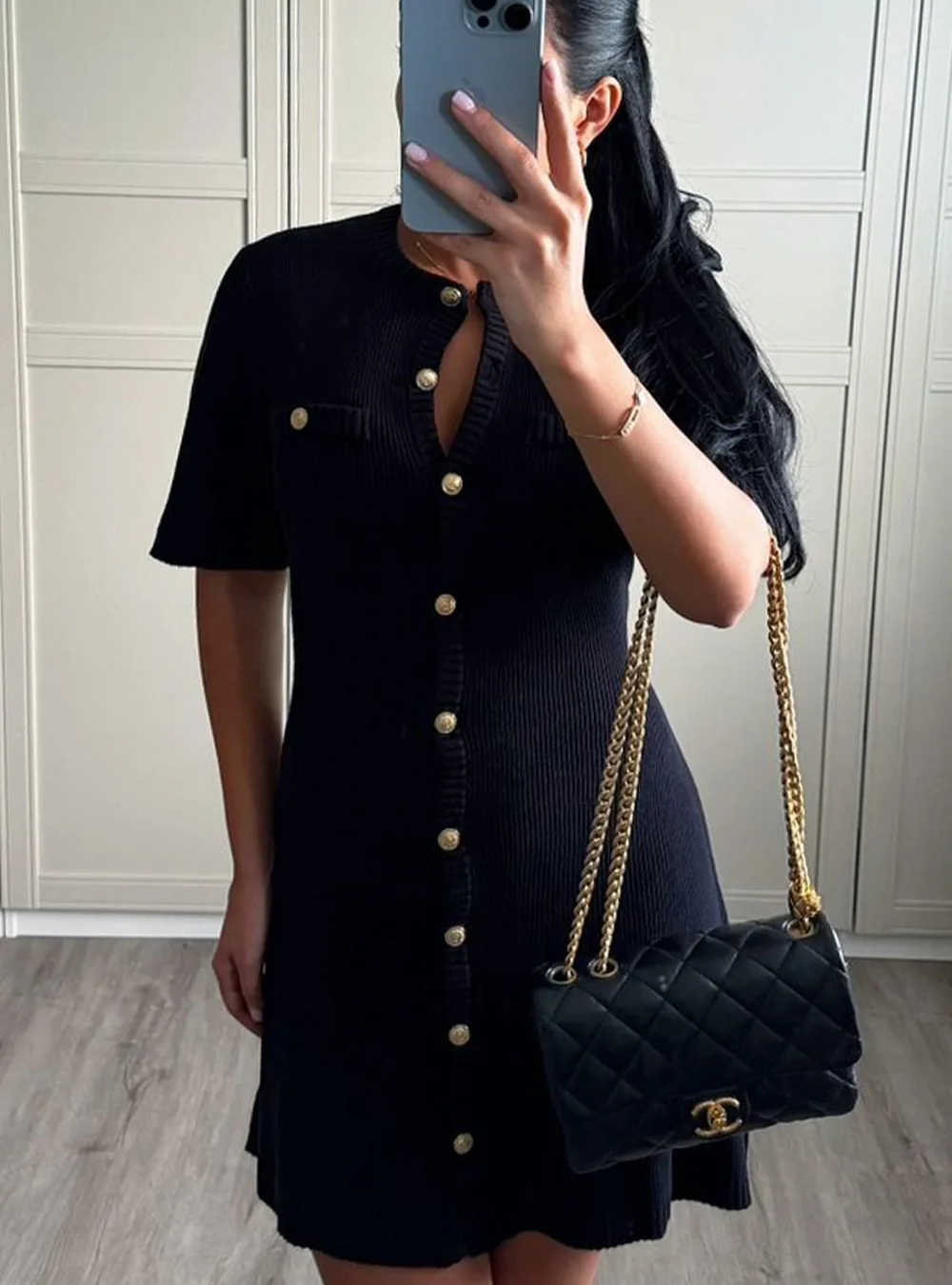 Solid Color Elegant Knitted Mini Dress For Women Metal Button Sexy Slim Rib Sweater Dress Holiday Party Outfits Spring 2025 New 9 Solid Color Elegant Knitted Mini Dress For Women Metal Button Sexy Slim Rib Sweater Dress Holiday Party Outfits Spring 2025 New