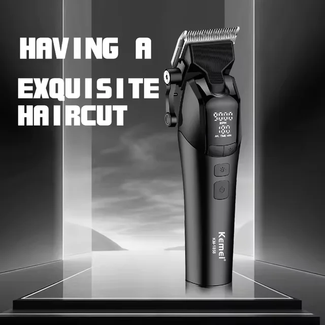 58981-1d11c7.png Kemei KM-1858 10W Barber Professional Electric Hair Clipper DLC Blade Trimmer Cordless USB Charging Rechargeable Hair Clippers