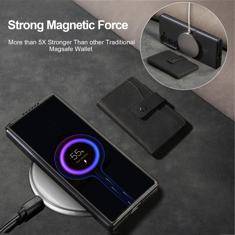 MagSafe Wireless Charging Wallet Phone Case with Card Holder and Purse Cover