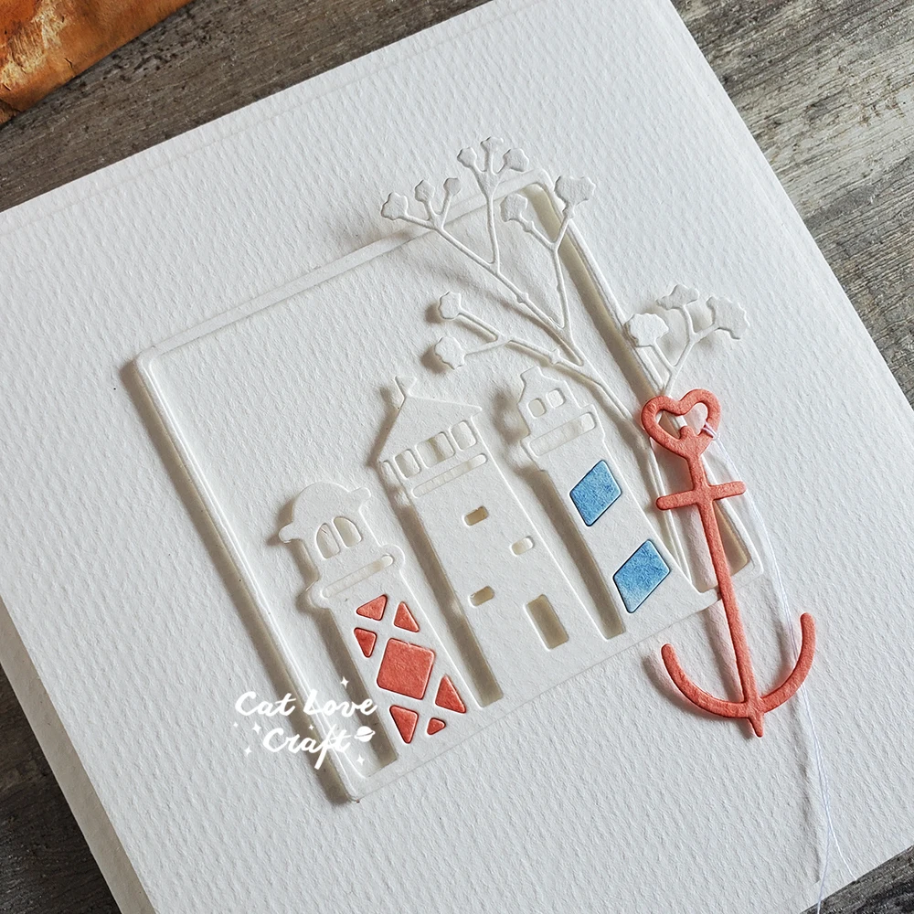 Catlove 등대 사각형 프레임 금속 절단 다이 스크랩북 스텐실 다이 컷 카드 만들기 DIY 공예 엠보싱 2023 년 새로운