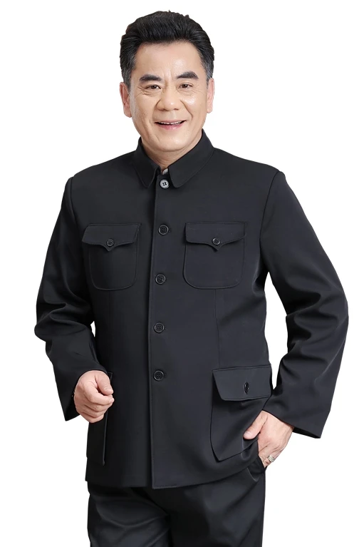 Traditional Chinese Tang Suit for Men Jacket Coat New Year Spring Festival Tunic Zhongshan Mao Suit Blazer Knitting Pockets Top