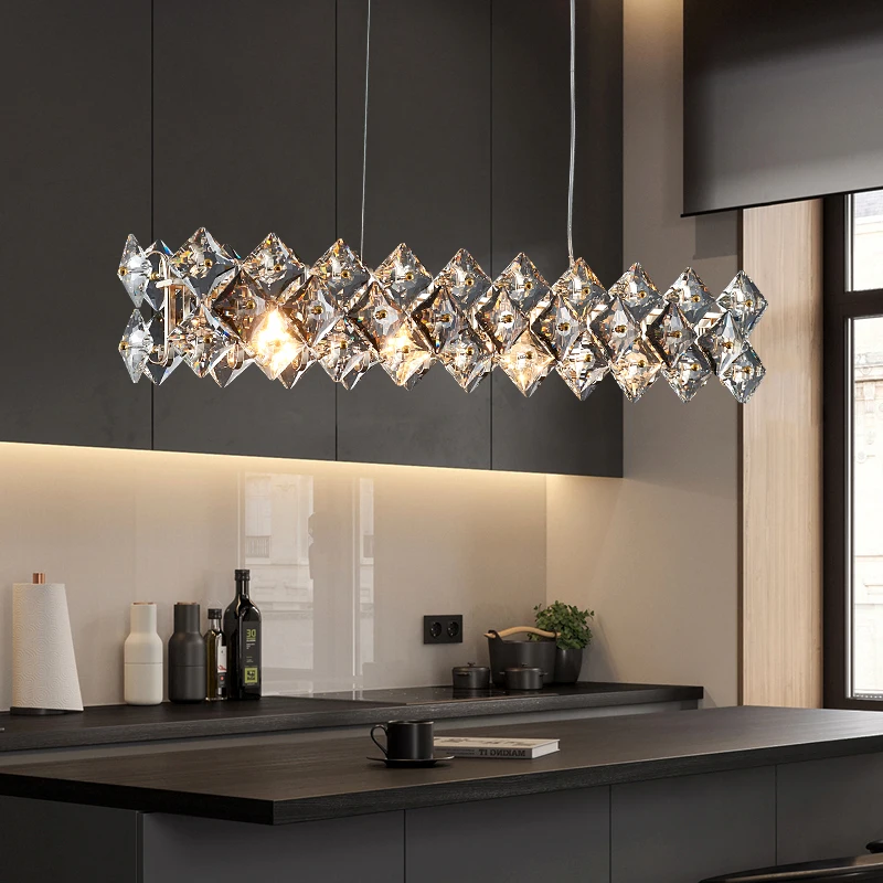 

Люстра для ресторана, итальянская постмодернизированная искусственная роскошная люстра для бара, столовой, ресторана, длинная полоса, персонализированные Кристальные лампы для кассира