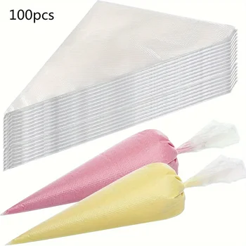 100PCS Disposable Pastry Bags, Extra Strong&Leak-Proof Piping Bags for Cake Decorating,Baking,Icing,and Crafts–Durable&Food Safe 1