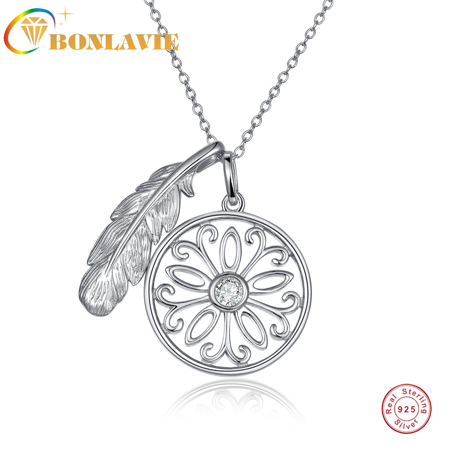 

Ожерелье женское свадебное из серебра 925 пробы с перьями